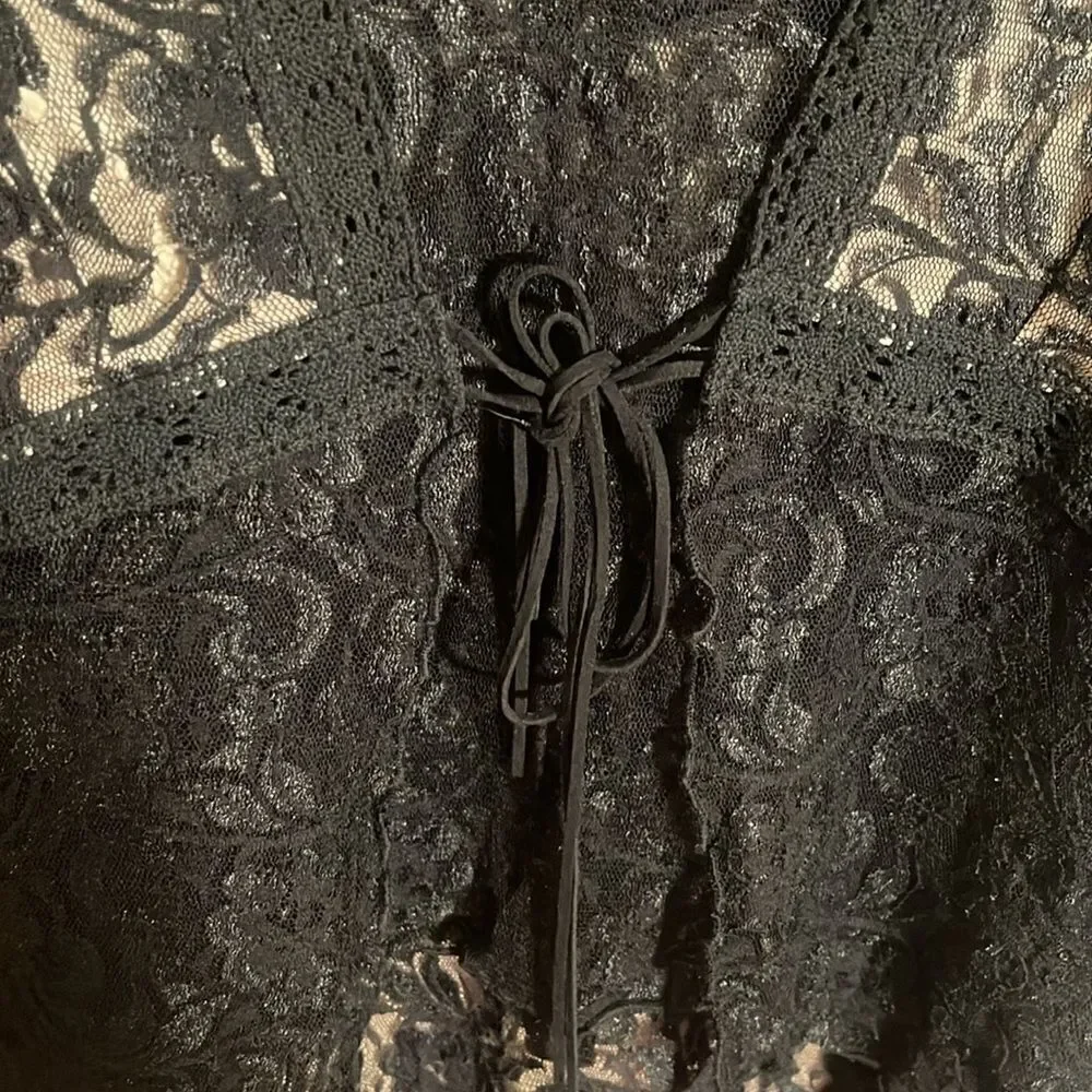 Bisou Bisou Michele Bohbot 2 pc. Black Lace Skirt Set